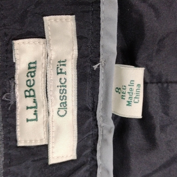 L.L. Bean Classic Fit Vintage Gray Brush Cotton High Rise Straight Leg Trousers - Picture 6 of 13